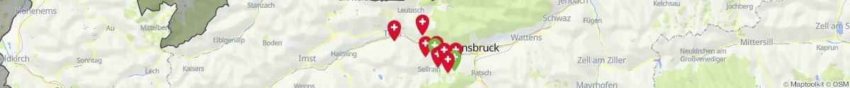 Kartenansicht für Apotheken-Notdienste in der Nähe von Inzing (Innsbruck  (Land), Tirol)